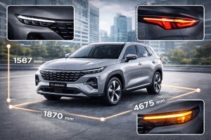 OMODA C7: габариты, пропорции и визуальная архитектура кроссовера с акцентом на световой дизайн